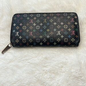 Pre Loved LOUIS VUITTON  Monogram Multicolor Zippy Wallet Black